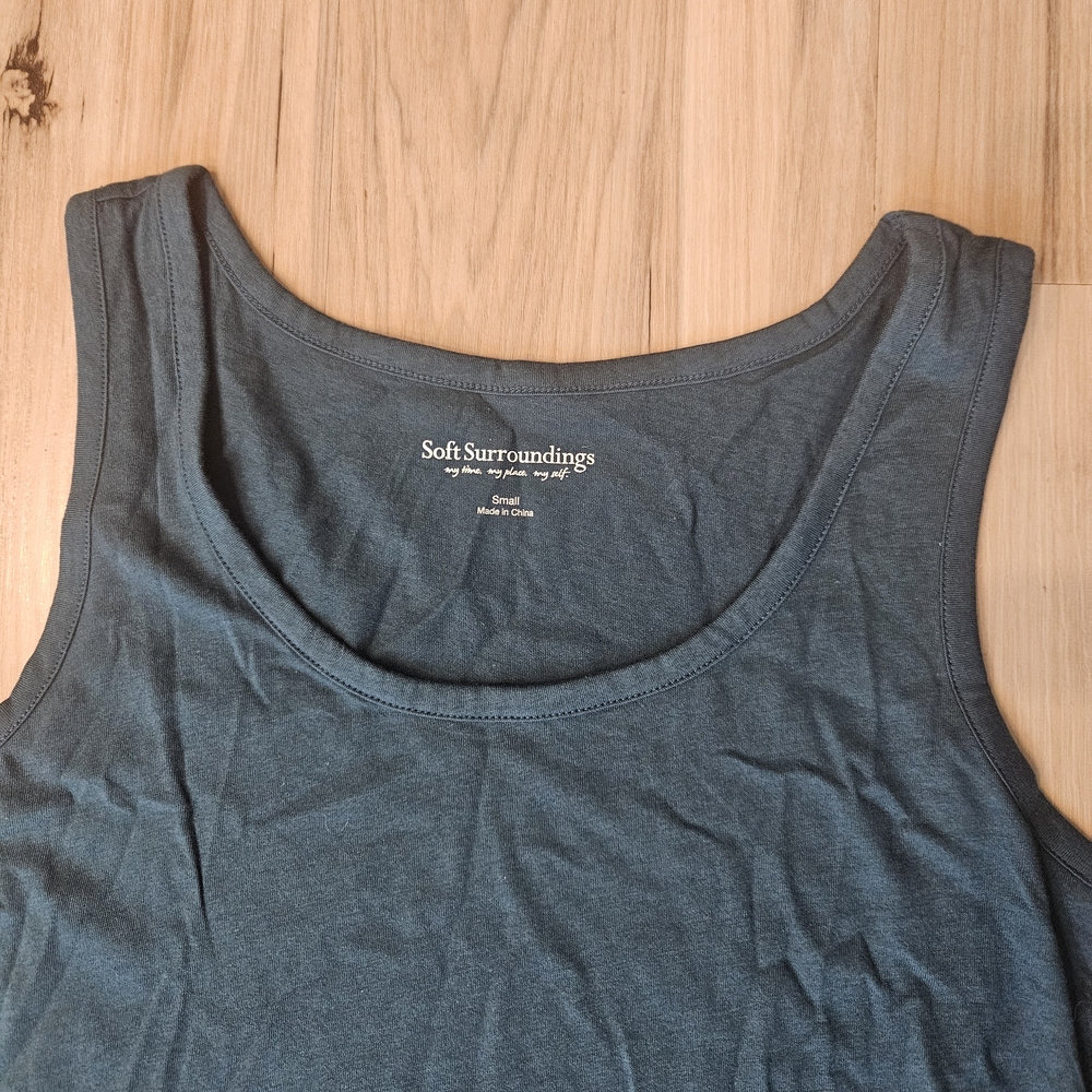 NEW Lot Of 3 Soft Surroundings Sleeveless Blue Maxi Dress Small Sundress Pockets - Picture 2 of 7